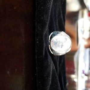 Silver moonstone ring